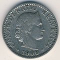 Швейцария 20 раппенов 1900 год