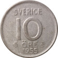 Швеция 10 эре 1955 год - Король Густав VI Адольф