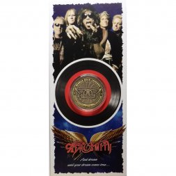 «Aerosmith» - Гравированная цветная монета 10 рублей в буклете