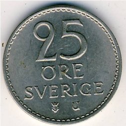 Швеция 25 эре 1964 год