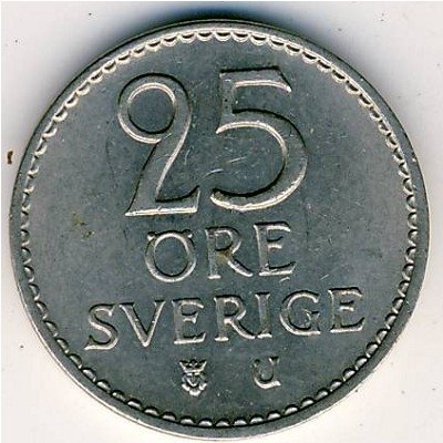 Швеция 25 эре 1964 год