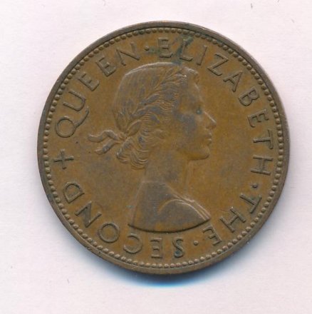 Новая Зеландия 1 пенни 1958 год - Новозеландский туи