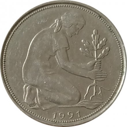 ФРГ 50 пфеннигов 1991 год (D)