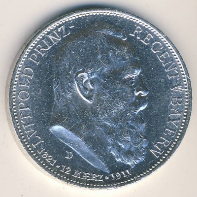 Бавария 3 марки 1911 год