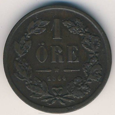 Швеция 1 эре 1864 год