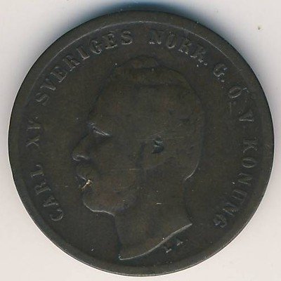 Швеция 1 эре 1864 год