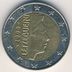 Люксембург 2 евро 2008 год