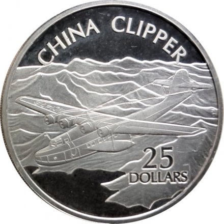 Соломоновы острова 25 долларов 2003 год - Самолёты. China Clipper