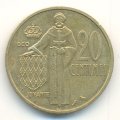 Монако 20 сантимов 1962 год