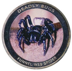 Монета Замбия 1000 квача 2010 год - Cиднейский лейкопаутинный паук