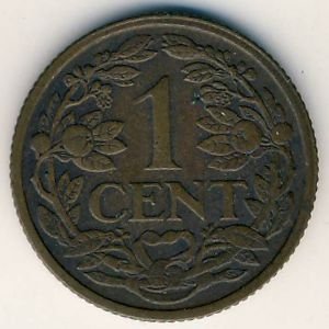 Нидерланды 1 цент 1915 год