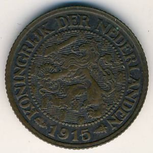 Нидерланды 1 цент 1915 год