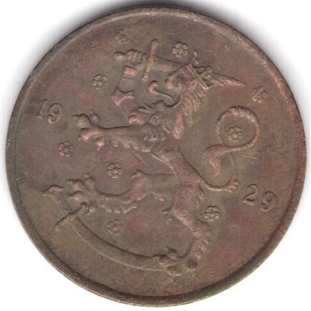 Финляндия 5 пенни 1929 год