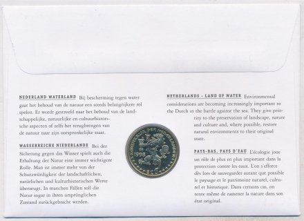 Нидерланды 1 экю 1998 год - Nederland waterland (в конверте с марками)