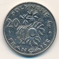 Монета Французская Полинезия 20 франков 1998 год