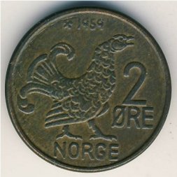 Норвегия 2 эре 1959 год