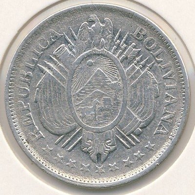 Боливия 50 сентаво 1899 год