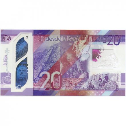Шотландия 20 фунтов 2019 год - Роберт Брюс - Clydesdale Bank - UNC
