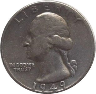 США 25 центов (1/4 доллара) 1949 год - Washington Quarter (без отметки МД)