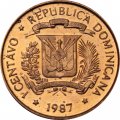 Доминиканская республика 1 сентаво 1987 год