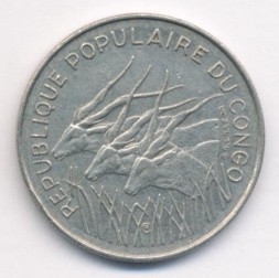 Конго 100 франков 1971 год