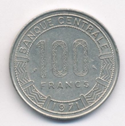 Конго 100 франков 1971 год