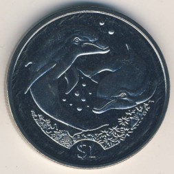 Монета Виргинские острова 1 доллар 2006 год - Дельфины