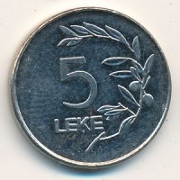 Монета Албания 5 лек 2000 год
