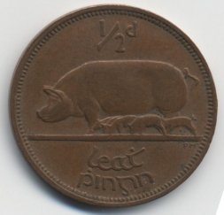 Ирландия 1/2 пенни 1965 год