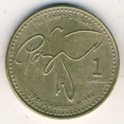 Монета Гватемала 1 кетсаль 2001 год