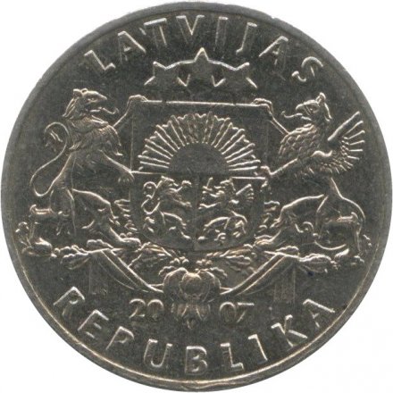 Латвия 1 лат 2007 год - Рыба