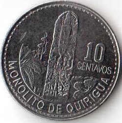 Монета Гватемала 10 сентаво 2008 год