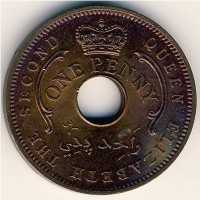 Монета Нигерия 1 пенни 1959 год