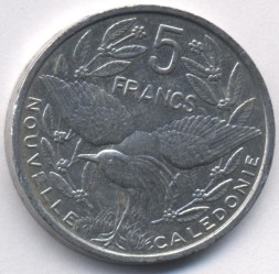 Новая Каледония 5 франков 2005 год