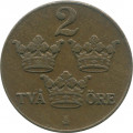 Швеция 2 эре 1935 год - Король Густав V