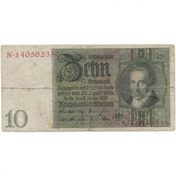 Веймарская республика 10 рейхсмарок 1929 год - VG