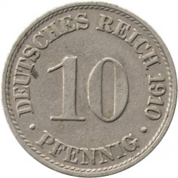 Германия 10 пфеннигов 1910 год (A)