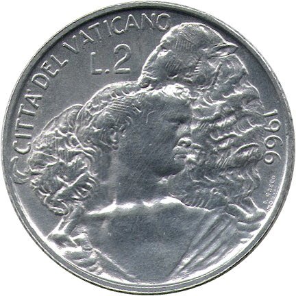 Ватикан 2 лиры 1966 год