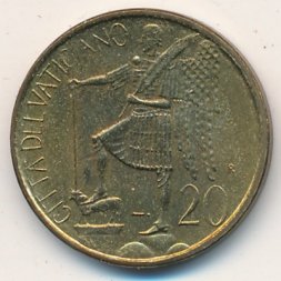 Ватикан 20 лир 1986 год