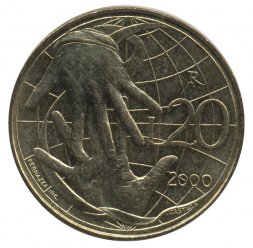 Сан-Марино 20 лир 2000 год