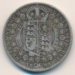 Великобритания 1/2 кроны 1890 год