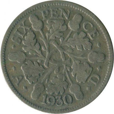 Великобритания 6 пенсов 1930 год