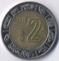 Мексика 2 песо 2016 год - Хохлатый сокол