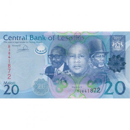 Лесото 20 малоти 2019 год - Королевская династия UNC