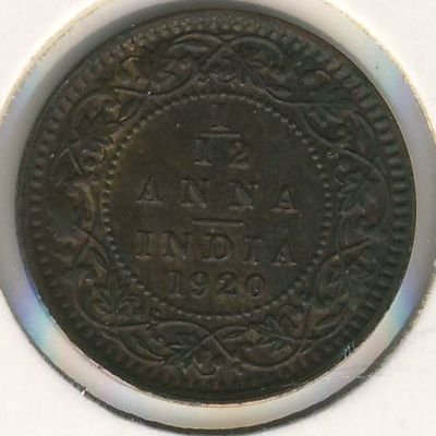 Британская Индия 1/12 анны 1920 год