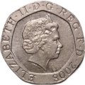Великобритания 20 пенсов 2008 год (фрагмент герба британской королевской семьи)