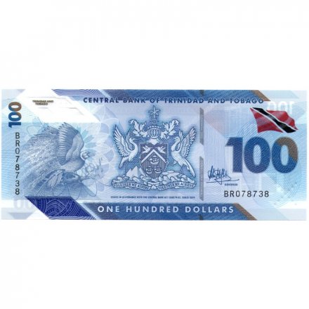 Тринидад и Тобаго 100 долларов 2019 год - Большая райская птица UNC