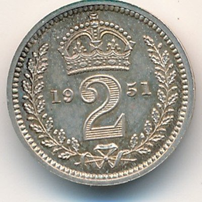 Великобритания 2 пенса 1951 год