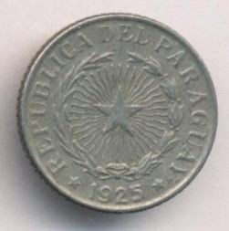 Монета Парагвай 50 сентаво 1925 год