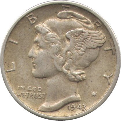 США 1 дайм (10 центов) 1943 год (S)